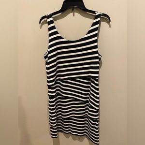 Loft black and white striped sun dress